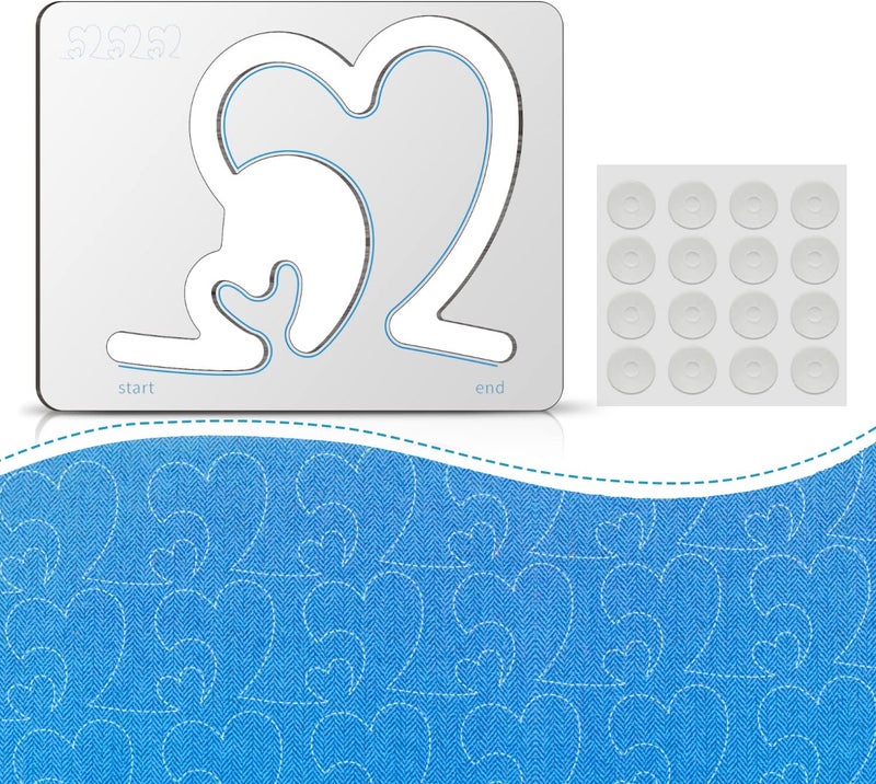 Kapyoo Quilting Rulers and Templates Quilting Templates for Machines Quilting Heart Shaped Free Motion Quilting Templates (Design B) - Image 1
